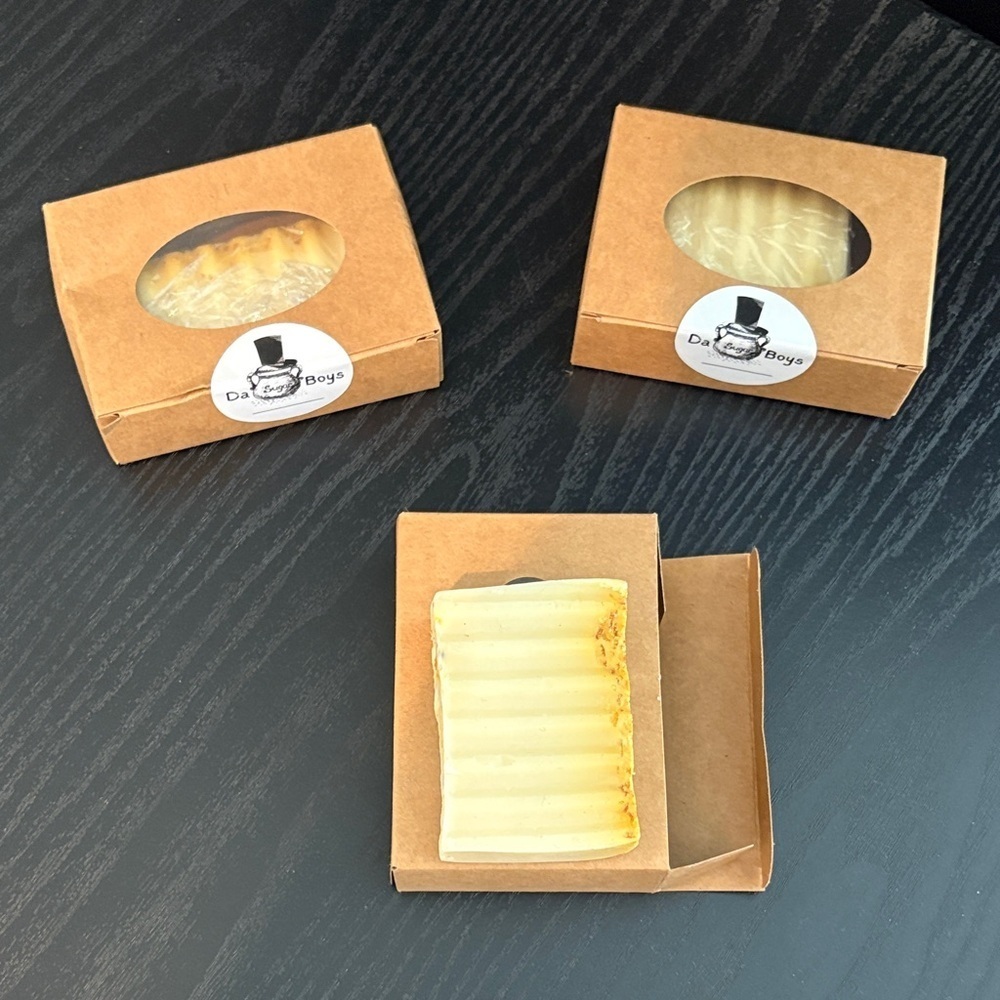 Handcrafted Citrus Soap Bars in Brown Packaging